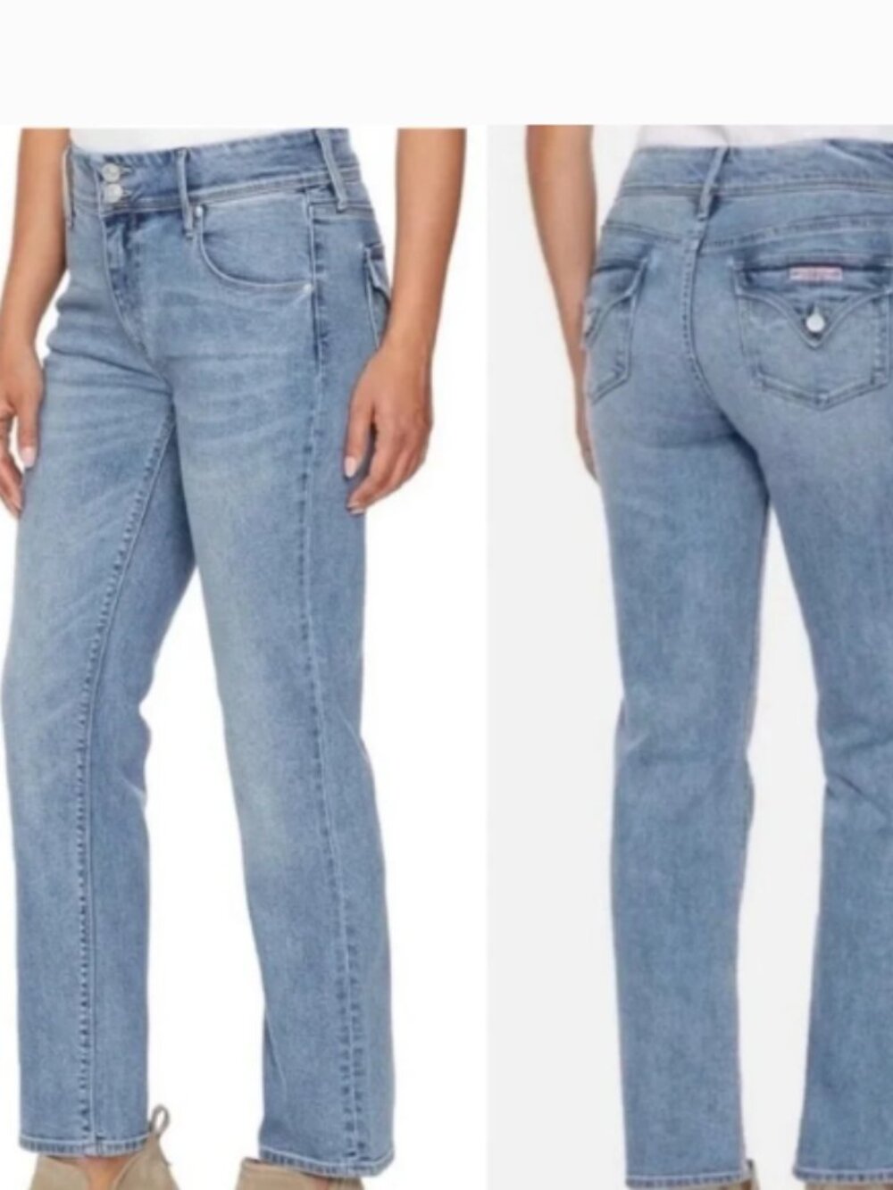 Hudson Flap Pocket Straight Leg Jeans Womens Size 14 Icy Blue H0524-01